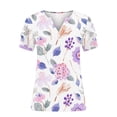 thumbnail image 5 of Plus Size Tops for Women, V Neck T Shirts for Women Short-Sleeve V-Neck T-Shirt Sexy Wrap Shirt Short Sleeve Tunic Top Shirts Womens Summer Tops Loose Tops Blouse Ropa Mujer En Oferta, 5 of 6