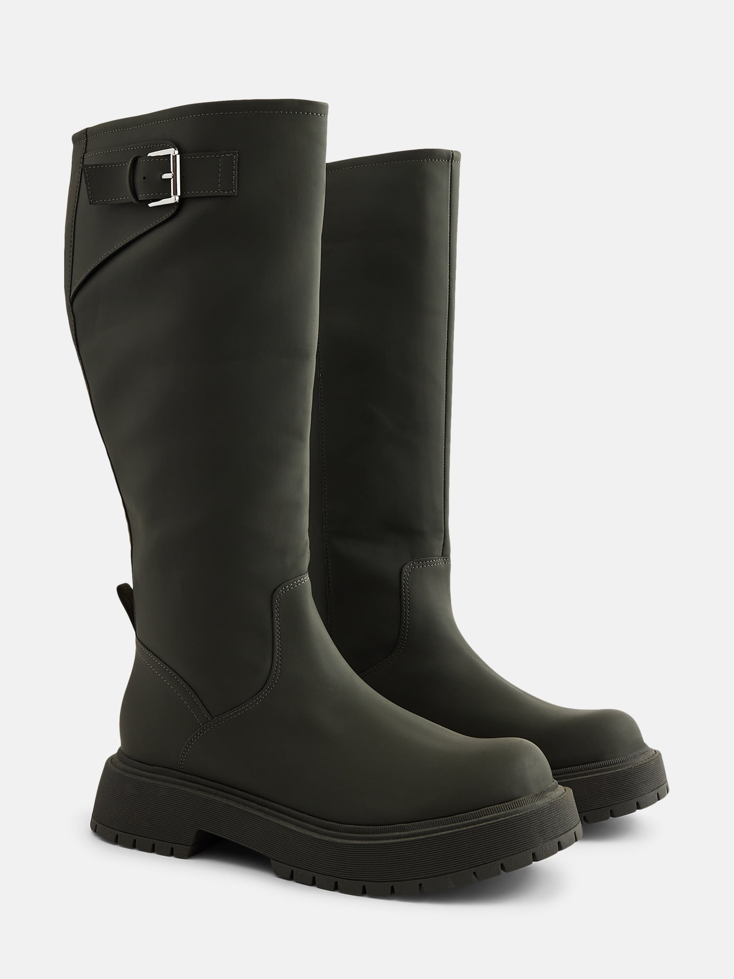 No Boundaries Women’s Buckled Chunky Heel Sun Boots