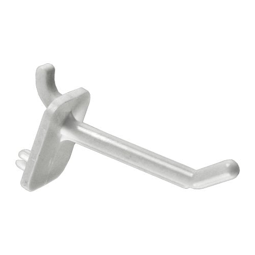Azar Displays 800002-W 2-Inch Lexan Hook, White, 50-Pack