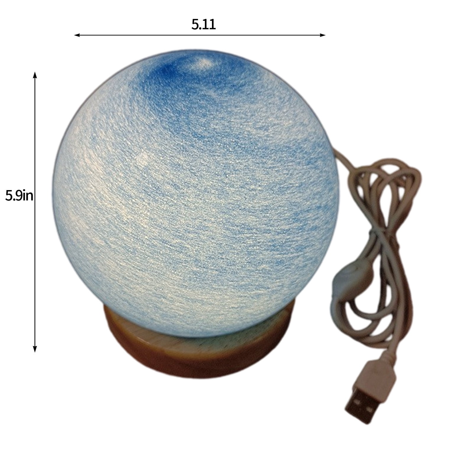 Gnmfd LED 3D Dimmable Planet Glass Ball Night Light USB Powered Mood Lamp for Bedroom, Bedside Table, Home Decoration, Romantic Night Light Gift, Lights for Room, Night Lights Plug Into Wall