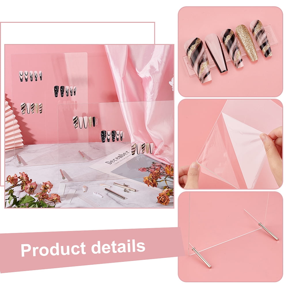 2 Sets Nail Art Display Board Nail Display Stand 60pcs False Nail Tips Stand Sample Display Nail Practice Board Polish Stands Showing HolderDIY
