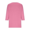 thumbnail image 4 of Aofany Women's Casual 3/4 Sleeve Length T-Shirts Tunic Tops V Neck Loose Fit Basic Tee Solid Color Blouse for Work Daily, 4 of 5