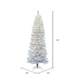 thumbnail image 4 of Vickerman 6.5' White Salem Pencil Pine Artificial Christmas Tree, 300 Multi-Colored LED Lights, 4 of 7