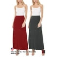 thumbnail image 5 of Women's Casual Foldover Waist A-Line Loose Fit Lounge Maxi Skirt  2-Pack (S?3XL), 5 of 5