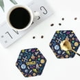 thumbnail image 5 of Bingfone Vintage Colorful Space Leather Drinks Coasters With Set Of 6,Suitable For Home Kitchen,Coffee Cup Coasters Home Gift, 5 of 9
