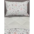thumbnail image 3 of Fruit Comforter & Sham Bedding Set, Soft Watermelon Pears Herbs Leaves Feathers Cucumber Juice Shake Apple, 3 pcs Duvet Set Microfiber Filling Quilt, 5 Sizes, Coral Mint Green White, by Ambesonne, 3 of 4