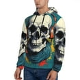 thumbnail image 3 of Wukai Modern Hip-Hop Skull Print Men Hoodies Fleece Sweatshirts Long Sleeve Sweaters Pullover Fall Outfits Winter Clothes-Large, 3 of 7