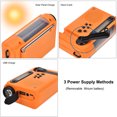 thumbnail image 3 of HanRongDa Radio d'Urgence Extérieure Portable AM FM SW Radio Solaire à Manivelle avec Lampe de Poche LED Batterie 2000mAh Alarme SOS, 3 of 7