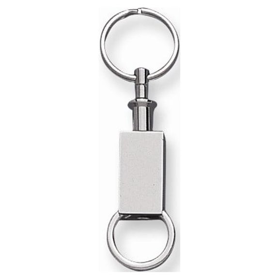 FB Jewels Nickel-plated Rectangular Double Valet Key Ring