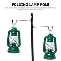 KALLORY 1 Set Folding Lantern Stand Lamp Stand Kit Black Aluminium Alloy for Outdoor Enthusiasts