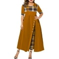 thumbnail image 3 of WISEFIN Womens Plus Size Dress Plaid Short Sleeve Elegant Vintage Christmas Party Dress, 3 of 4