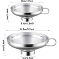 thumbnail image 2 of 2 Pack Canning Funnels, Stainless Steel Jam Funnels, Wide Mouth Funnel, Kitchen, 2 of 5