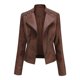 thumbnail image 1 of Chaquetas para mujer Slim Leather Stand Collar Zip Motorcycle Suit Coat Jacket Tops Odeerbi ODB-3, 1 of 4