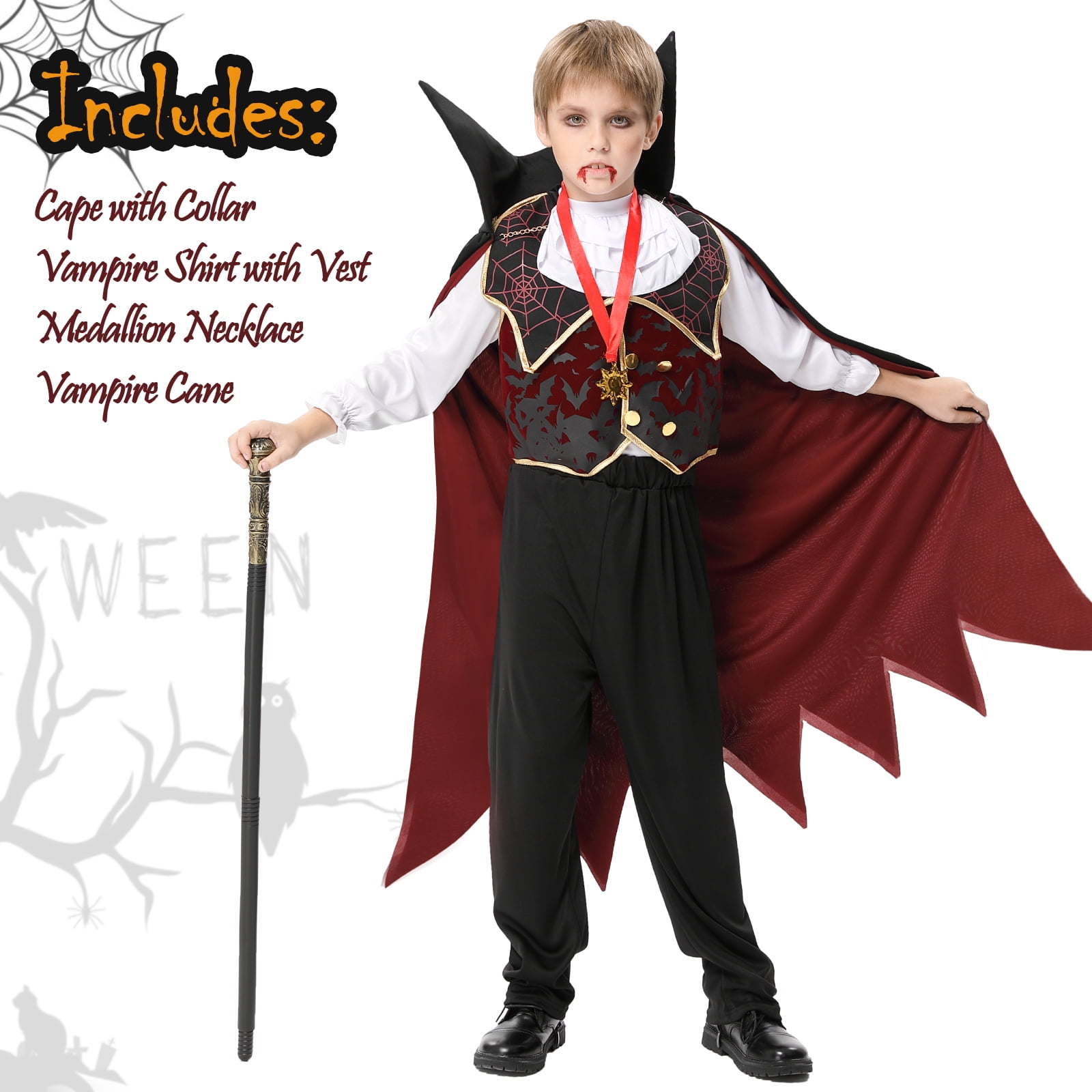 Kids Dracula Costume Purple Vampire Cloak For Halloween Purim Masquerade ▻   ▻ Free Shipping ▻ Up to 70% OFF