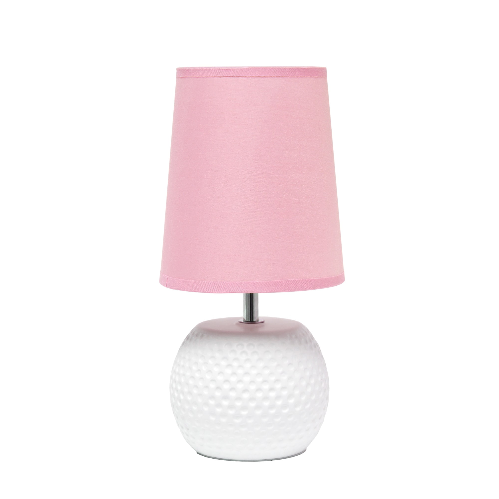 Simple Designs Studded Texture Ceramic Table Lamp, Pink