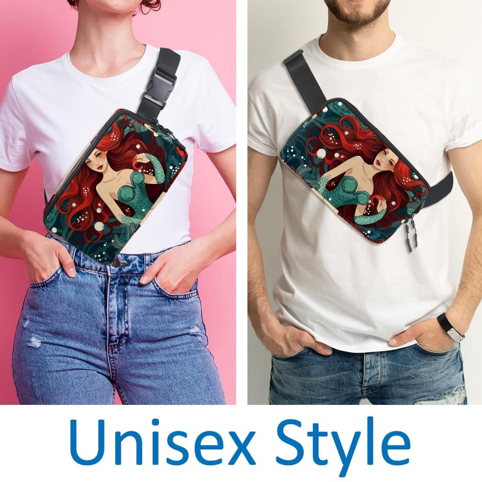 Mermaids Running Belt Fanny Pack Belt Bag with Extension Strap Lightweight Adjustable Unisex