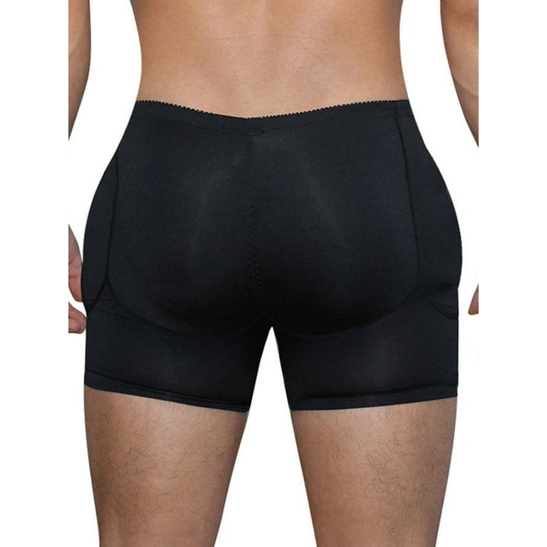 CenturyX Men Butt and Hip Enhancer Booty Padded Underwear Panties Body  Shaper Seamless Butt Lifter Panty Shapewear Boxers Black 2 S