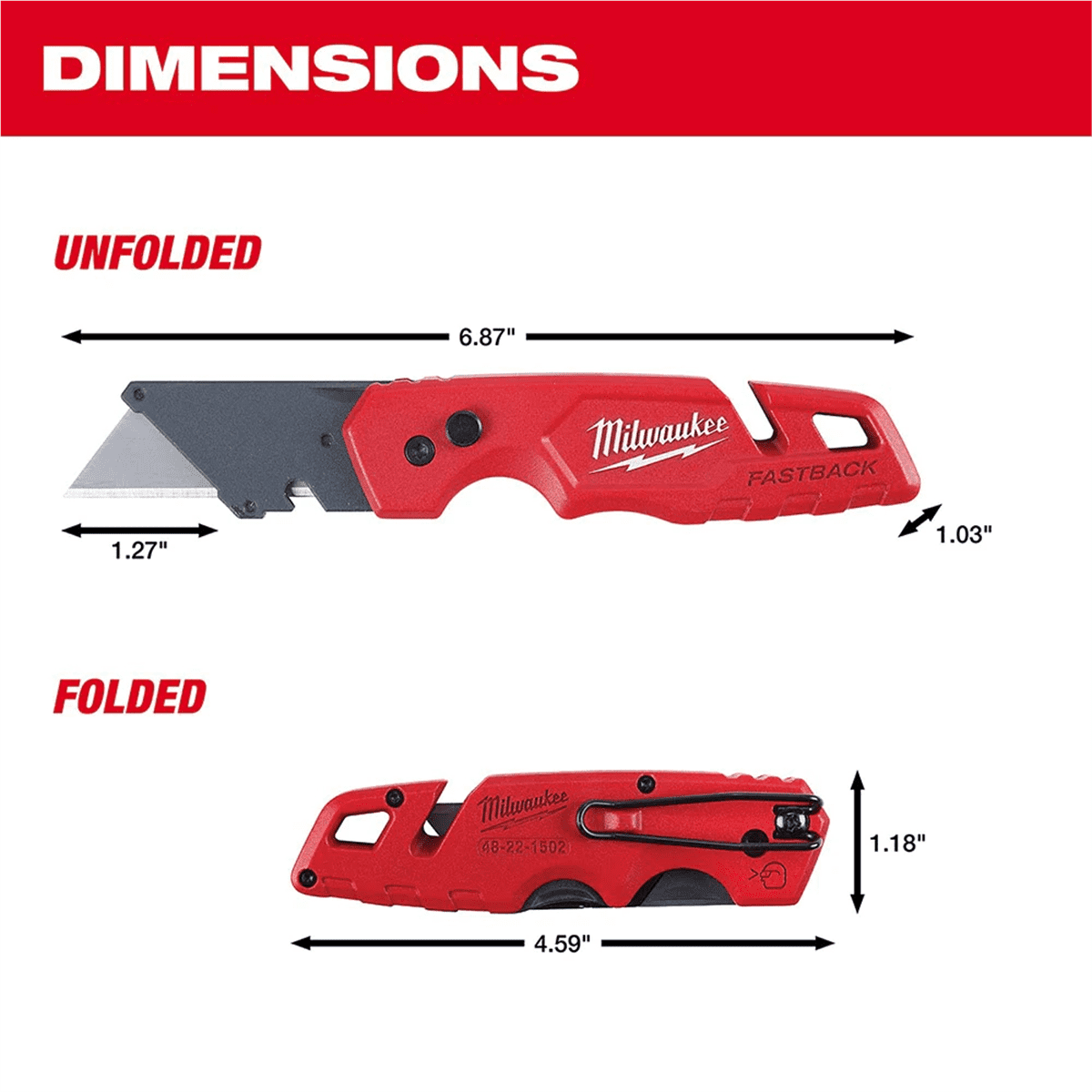 Milwaukee Tool FASTBACK Folding Utility Knife with Blade Storage
