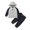 Black, variant on Xudanell Child 12 Month Boy Clothes Toddler Patchwork Coat Jacket Pants Set Baby Boy Outfits Streetwear Blue 9-12 Months