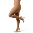 thumbnail image 2 of MeMoi Microfiber Opaque Plus Size Curvy Control Top Tights - Womens - Female, 5X-6X, Naturel, 2 of 10