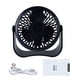 thumbnail image 1 of Ventilador de escritorio pequeño con 3 velocidades, silencioso, recargable, USB, para el hogar y el dormitorio., 1 of 14