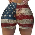 thumbnail image 2 of Honeii American Flag1 Print Women's Workout Shorts, Gym Shorts for Active Wear, Sports Shorts,Women's Running Shorts,Quick Dry Athletic Shorts-Large, 2 of 8