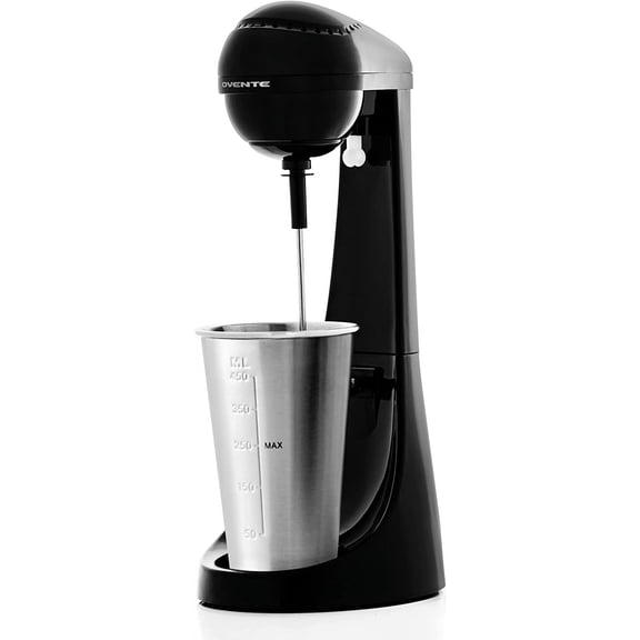 OVENTE Classic Milkshake Maker Machine 2 Speed with Stainless Steel Mixing Cup, New- Black MS2070B