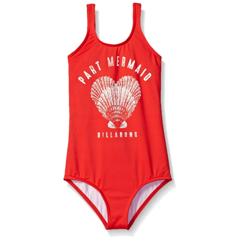 Billabong Billabong NEW Red White Girls Size 6x Part Mermaid Swimsuit
