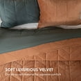 thumbnail image 2 of 3 Pieces Luxurious Velvet King Quilts, Ultra Soft Lightweight Velvet Comforter Set, Matelasse Oversized Bedspread Coverlet for All Season with 2 Shams, Burnt Orange, 108"x96", 2 of 8