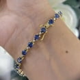 thumbnail image 3 of 8Ct Oval Cut Lab Created Sapphire 7'' Tennis Bracelet 14K Yellow Gold Plated, 3 of 3
