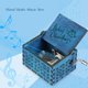 thumbnail image 1 of Caja De Música Con Manivela Decoración Caja de música de madera retro Feliz Navidad Caja de almacenamiento Ornamento Regalo (Azul), 1 of 9