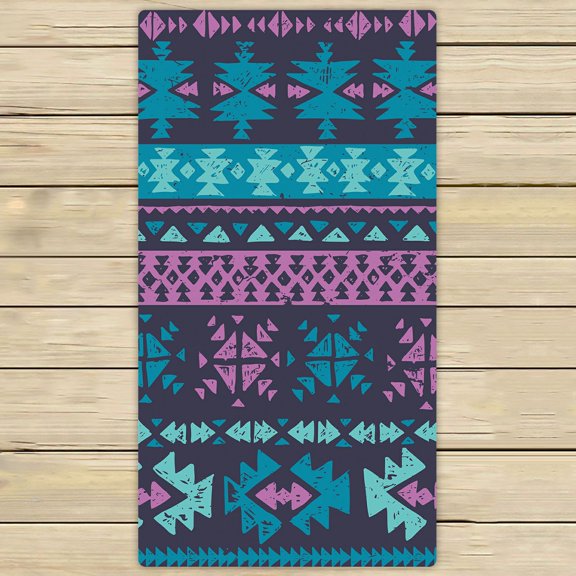 PHFZK Geometric Towel, Tribal Ethnic Aztec Hand Towel Bath Bathroom Shower Towels Beach Towel 30x56 inches