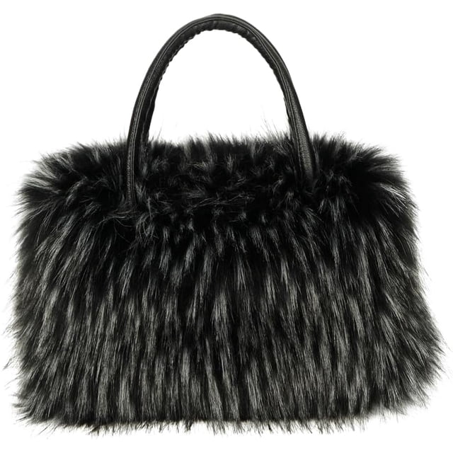 LHSHIDU Furry Tote Bag for Women Fuzzy Faux Fur Large Tote Handbag Cute Soft Fluffy Purse Ladies Satchel