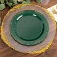 thumbnail image 2 of Efavormart 10 Pack | 10" Hunter Emerald Green With Gold Vintage Rim Hard Plastic Dinner Plates With Embossed Scalloped Edges, Disposable Party Plates, 2 of 11