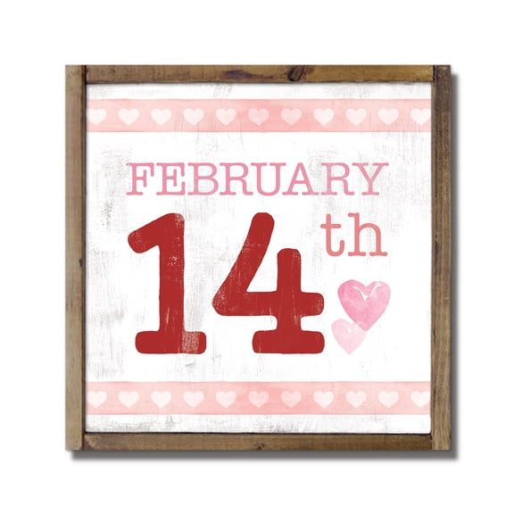 Creative Products February 14th 13.5 x 13.5 Framed Wood Plaque