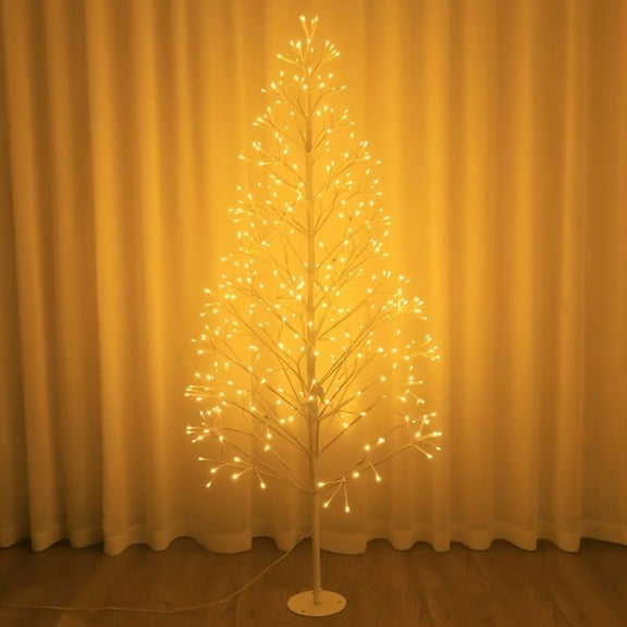 5.91ft Christmas Lighted Birch Tree - 392LED Warm White Fairy Lights | Bendable Twig, Realistic Texture | Artificial Alpine Tree for Home/Party Holiday Decor