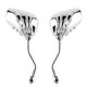 thumbnail image 2 of Qx 1 Pair Of Left And Right compatible Motorcycle Scooter Rearview Mirror Chrome Plated Skull Hand Modified Motorcycle Side Mirror, 2 of 5
