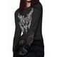 thumbnail image 2 of Camisetas Gráficas para Mujeres, Adolescentes, Estética Grunge, Gótica, Y2k, Básica, de Punto, Larga, Otoño. Negro XL, 2 of 8