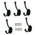 thumbnail image 5 of Black Zinc Alloy Coat Hooks for Storage Simple Retro Design 5 Pieces Practical Home Decor, 5 of 7