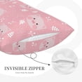 thumbnail image 2 of Plush Throw Pillow Covers, Cartoon Cute Pig Face Pink Pillow Cases with Invisible Zipper, Breathable Microfiber Pillow Cases Standard Size for Sleeping Bedroom Sofa Living Room 20x30, 2 of 5