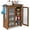 Brown, Wavy Door, variant on Small Wooden Countertop Storage Cabinet with Adjustable Shelves and Removable Hooks, Perfect for Perfume, Pantry, Essential Oil, 10.4W x 6.1D x 14.4H in, Brown