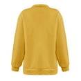 thumbnail image 5 of Xmarks Women Fashion Long Sleeve Quarter Zip Sweatshirt Drawstring Half Zipper Casual loose Pullover Tops with Pockets Yellow S, 5 of 5