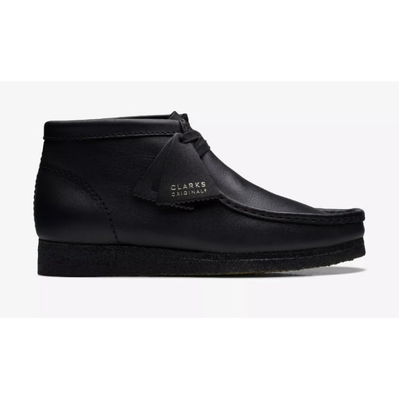 Clarks Men's Wallabee Boots 26155512  Black Leather