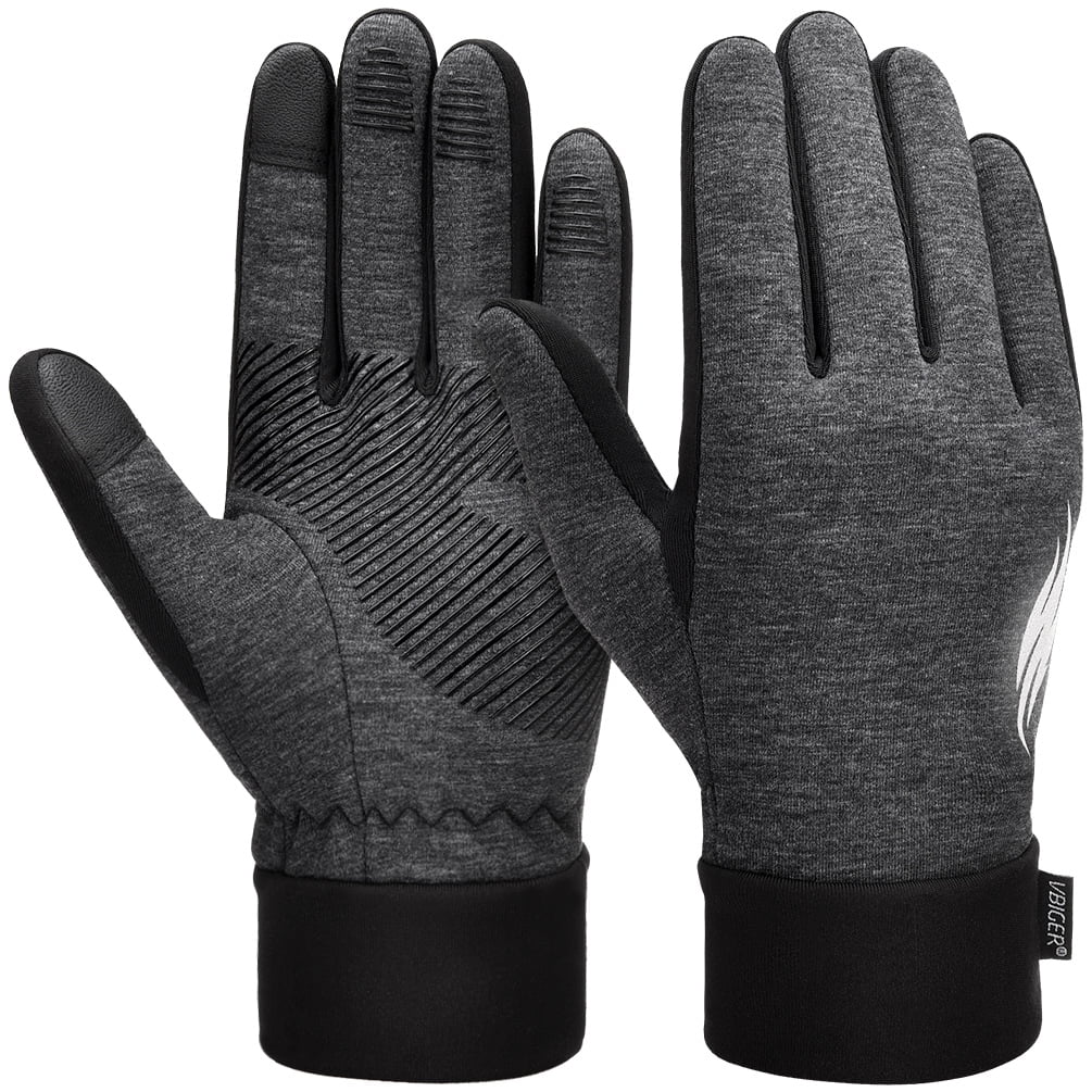 Men Women Winter Warm Gloves Knit Fleece Lined Full Finger Touch Screen Gloves 