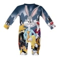 thumbnail image 5 of Looney Tunes Cartoons Baby Long Sleeve Footless, Infant Playsuit Romper Jumpsuits for Boys Girls, 5 of 8