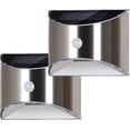 thumbnail image 1 of Lámpara solar LED de pared para jardín, patio, entrada de vehículos, valla, escaleras. Lámpara exterior de acero inoxidable impermeable con sensor de movimiento de luz blanca fría., 1 of 5