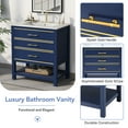 thumbnail image 6 of Modern 30inch Navy Blue/White Bathroom Vanity Cabinet Combo with Open Storge, Two Drawers WQ-500, 6 of 9