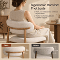 thumbnail image 3 of Bar Stools with Back Sets of 2, LEGAHOME 26"Counter Height Bar Stool, Modern Farmhouse Upholstered Bar Stool Chairs Set of 2 with Curved Back & Wood-Grain Metal Legs for 34"-39" Kitchen Island, 3 of 7