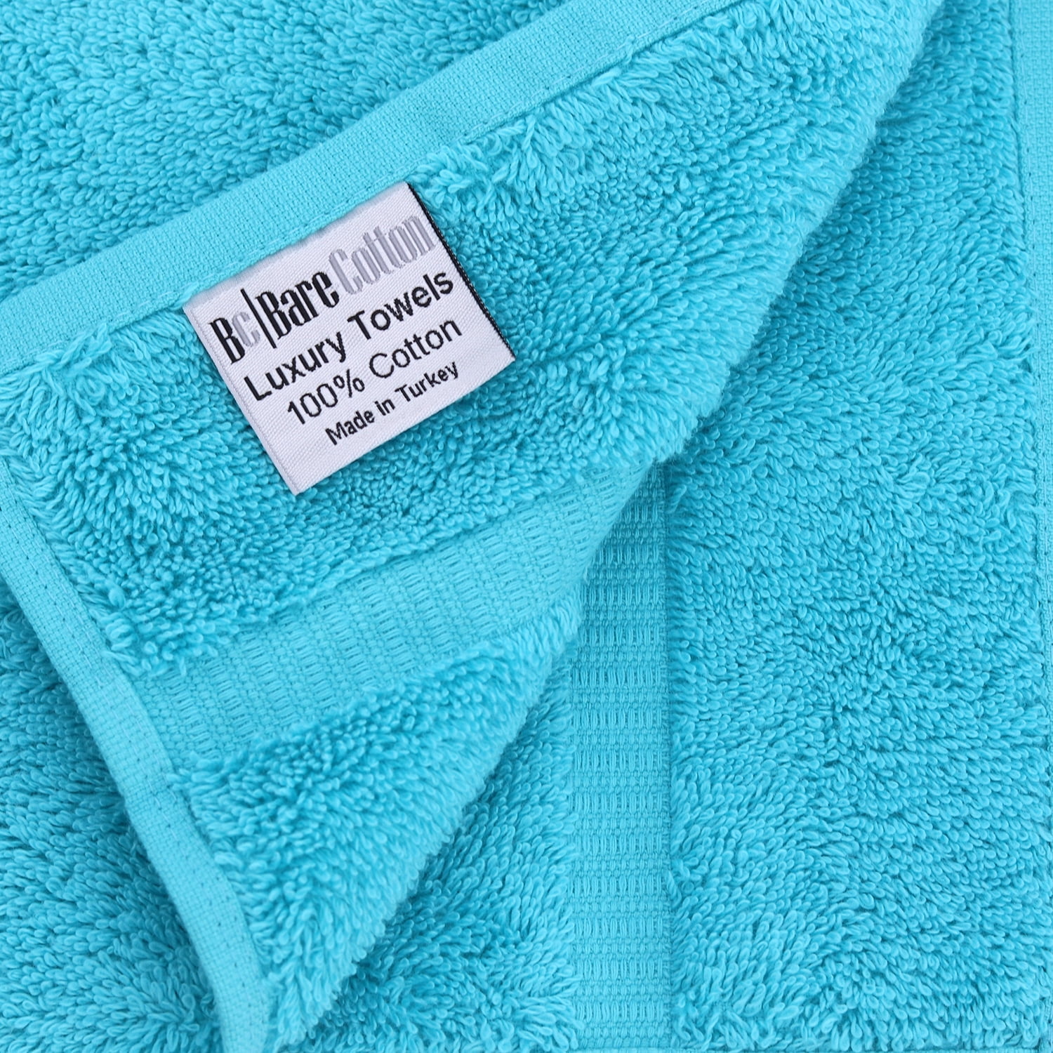 Luxury Hotel & Spa Collection Highly Absorbent, Quick Dry 100% Turkish Cotton 700 GSM, Eco Friendly Towel, for Bathroom Dobby Border Soft Bath Towel Set 27 X 54 -Aqua Blue, Bath Towels - Set of 4