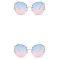 thumbnail image 1 of Gafas de sol Retro Qarigey sin marco para mujer con degradado y diamantes de imitación, 1 of 6